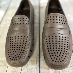 Floafers Brown Perforated Country Club Loafer Water Shoes Comfort Slip‎ On 8